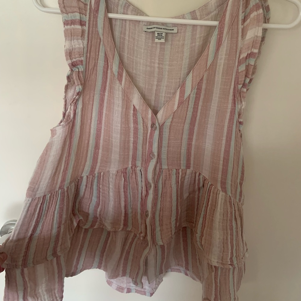 american eagle ruffle top